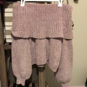 lavender off the shoulder sweater